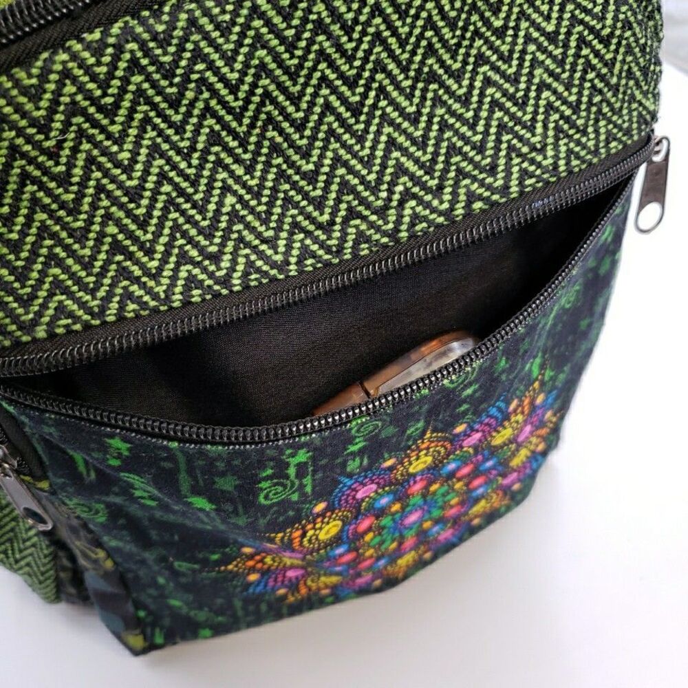 Peacock Mandala Laptop Backpack Travel Bag Lightweight Himalayan Cotton Colorful - Picture 10 of 16
